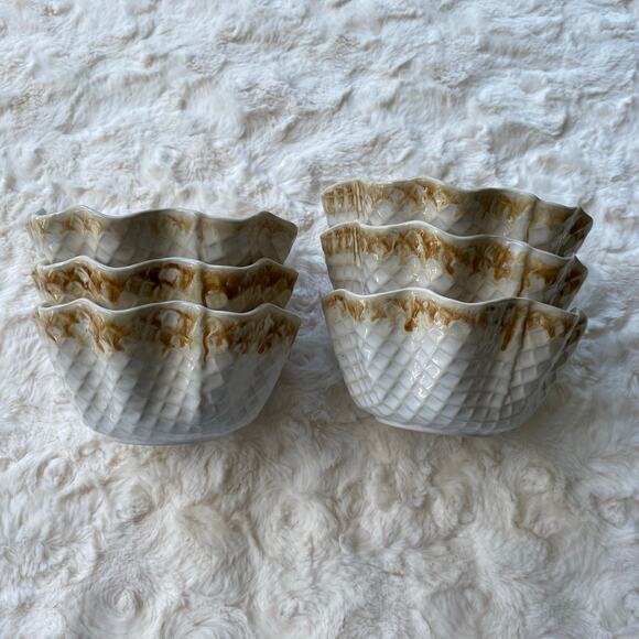 Tru Chef Stonewear Waffle Cone Ice Cream Bowls Lot of 6 Handcrafted In Portugal - Picture 6 of 10